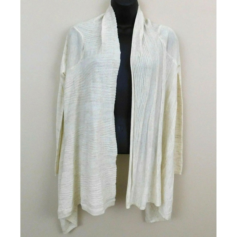Moth Cardigan Sweater Womens Small Cream Open Front Drape Knit Lightweight